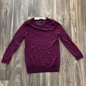 J. Crew Red and Black Houndstooth Sweater